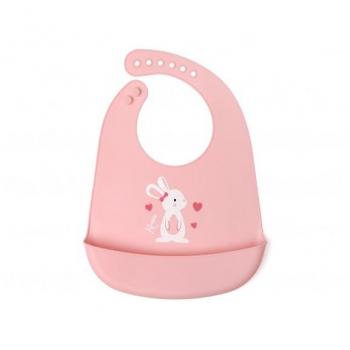 Babero de silicona con estampado Conejito/Dino de Kiokids