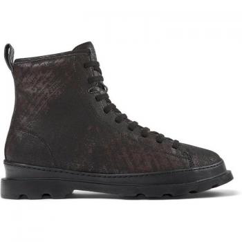 CAMPER Brutus - Men's Ankle Boots in Black/Brown Suede, Size 41/8