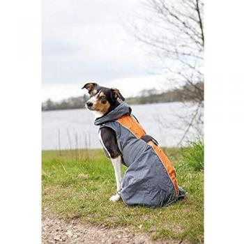 Trixie Chubasquero sólido para Perro, 55 cm, Gris/Naranja