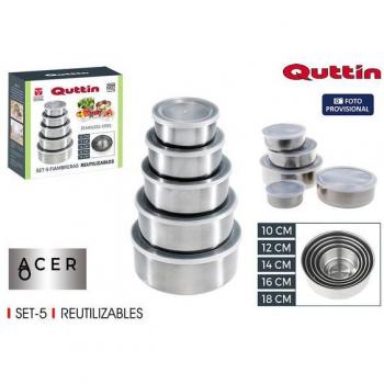 SET 5 FIAMBRERAS REDONDAS INOX 10/12/14/16/18 QUTTIN