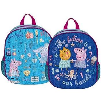Peppa Pig Lentejuelas 32cm Mochila Tiempo Libre y Sportwear Infantil, Juventud Unisex, Multicolor