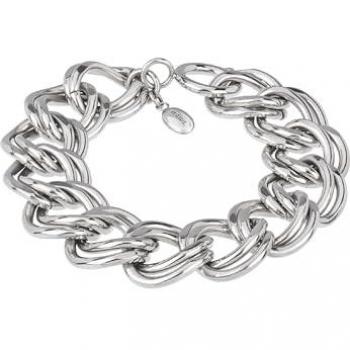 Pulsera de Mujer BREIL HYPER en Acero Espejado, Cadena Oversize, Color Plata, Longitud Ajustable hasta 21 cm