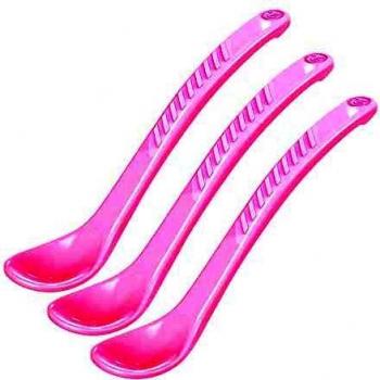 Twistshake Feeding Spoon, Pastel Pink, 6+ Months, 3-Piece