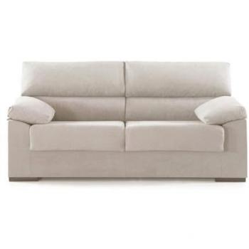 Sofá 3 plazas Denver tapizado antimanchas desenfundable color beige con estructura de madera (180 cm de largo)