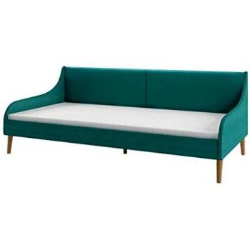 vidaXL Estructura de Sofá Cama Somier Mobiliario de Dormitorio Habitación para Invitados Sillón de Madera de Álamo y de Tela Color Verde