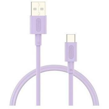 Cable USB-A a USB-C 3A 18W 1m Lila