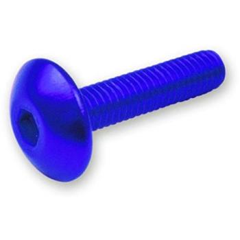 Kit de 6 tornillos allen con cabeza alomada M6x20 mm, color azul, modelo JY-HWSA-M6X20MM-Blue, código 8430525036581