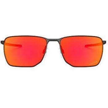 Oakley Ejector OO 4142 02 58 Sunglasses - Unisex, Gray Frame, Ruby Lens, Matte Gunmetal Finish, Prizm Technology, Category 3 UV Protection
