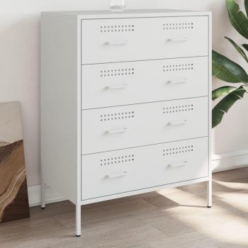 Aparador de acero blanco 68x39x89 cm Vidaxl Blanco