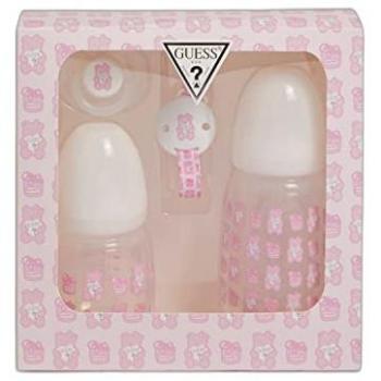 Guess Baby Essentials Set: 2 Bibs, Pacifier & Ribbon for Girls