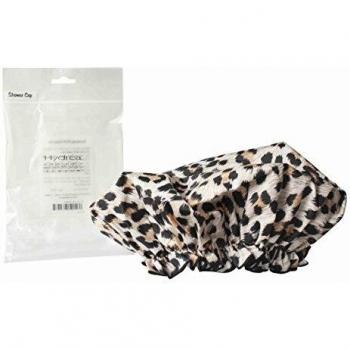 Hydrea London Eco-Friendly PEVA Shower Cap SC01L Leopard Print Design