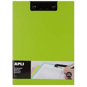 APLI 17207 - Clipboard con solapa premium verde A4