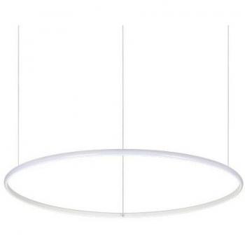 Lámpara colgante LED integrada Hulahoop 1 bombilla Metal, aluminio, plástico blanco Ideal Lux - Lámpara colgante LED decorativa redonda integrada blanca, 3000K