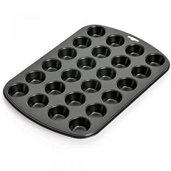 Kaiser Creativ Mini Molde 24 Magdalenas, Silicona, Negro, 38 x 27 cm