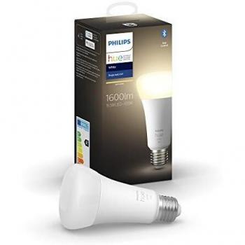 Philips Hue - Bombilla inteligente, E27, Luz cálida regulable, 15.5W, Compatible con Alexa y Google Home - Pack de 1 Bombilla LED inteligente