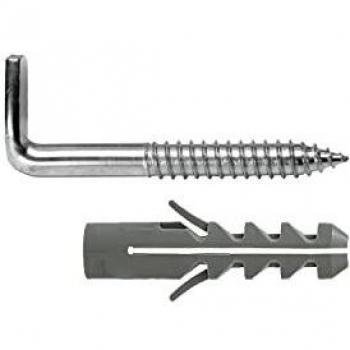 Kit Sanitario Alcayata Con Taco Expansión Ø 10 x 50 mm. Fijación Calentadores/Termos De Agua