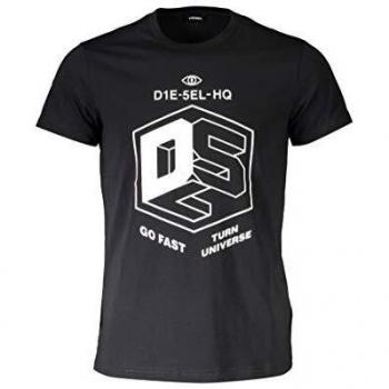 Diesel Black Logo T-Shirt for Men, Size 2XL
