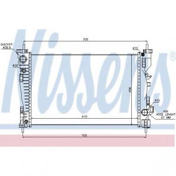 Radiador Nissens 60062 para refrigeración del motor