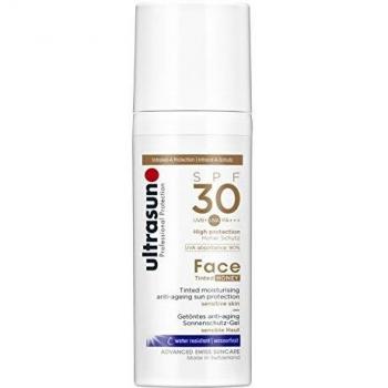 Crema Solar Tinteada para el Rostro Ultrasun SPF 30 - 50 ml, Fórmula Anti-Envejecimiento, Piel Sensible