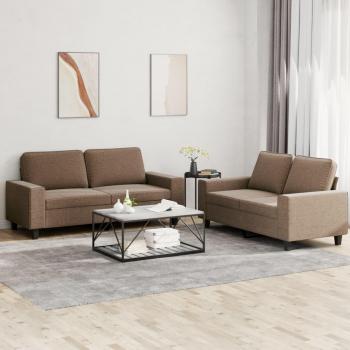 Conjunto de 2 Sofás de Tela Marrón Vidaxl