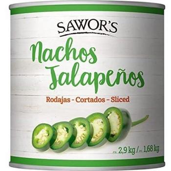 SAWORS - Jalapeños En Rodajas, Nachos Jalapeños, Pimientos Picantes Jalapeños, Cocina Mexicana - 2.9 Kg, Chile