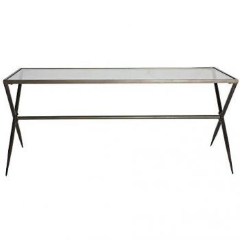 Mesa Comedor Rectangular Alles de Hierro Negro 185x80x78cm Estilo Art Decó