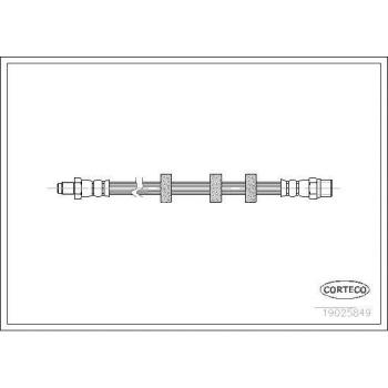 Latiguillo de freno CORTECO 19025849 - Manguera flexible para frenos, fabricada en goma de alta calidad, resistencia a la presión y temperaturas extremas, compatible con diversos modelos de vehículos, longitud específica según referencia