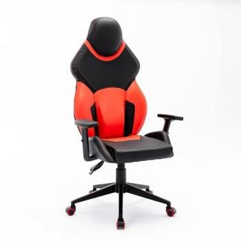 Silla Gaming Ergonómica Ajustable de Polipiel Roja y Negra Portimao Fire