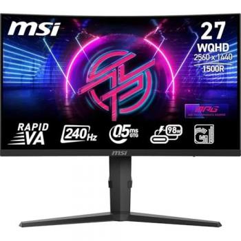 Monitor Gaming MSI 27 Curvo Rapid VA 1500R 2560x1440 240Hz con 2xHDMI, DP y 4xUSB