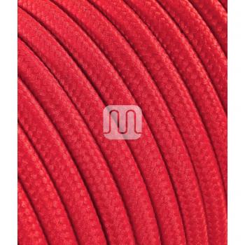 Cabo Eléctrico Textil Redondo 2x0.75 mm² Color Rojo 3 Metros para Lámparas y Diseño - Merlotti