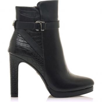 Mariamare botines de tacón mujer 63386 negro con cierre cremallera y puntera redonda