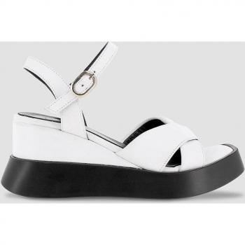 Sandalias de mujer con tiras cruzadas en blanco