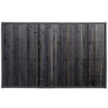 Alfombra de baño de bambú gris oscuro 50x80 cm antideslizante