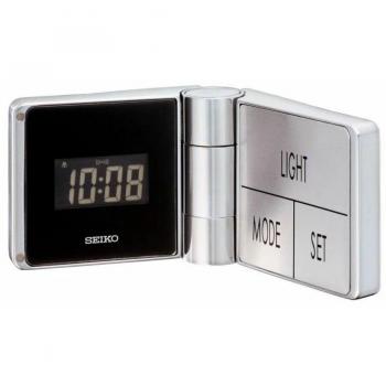 Reloj Despertador de Viaje Seiko QHL044K con función de alarma, luz nocturna, diseño compacto y fácil portabilidad