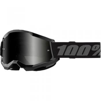Gafas de Cross 100% Strata 2 Negras Off-road con lente oscura Smoke