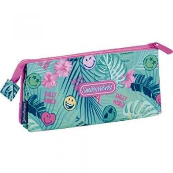 SPORTANDEM Smiley Dream PORTATODO 3 Bolsillos New - Estuche, Unisex Adulto, Multicolor