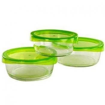 Luminarc Keep'n'Box - Pack de 3 recipientes Redondos con Tapa, 39 cl + 63 cl + 88 cl