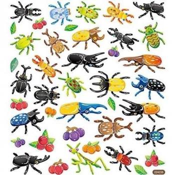 Pegatinas fantasía, hoja 15x16,5 cm, Insectos, 1hoja