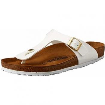 Chanclas Birkenstock Gizeh de Piel y Corcho Natural para Mujer Talla 42 Blanca