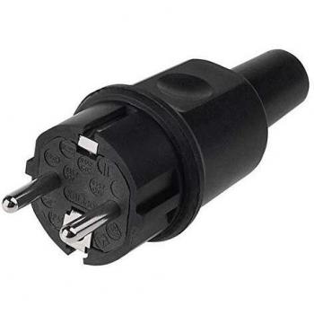 Enchufe de seguridad de goma sólida Bachmann 913.169, 250 V, negro, IP44/IP20