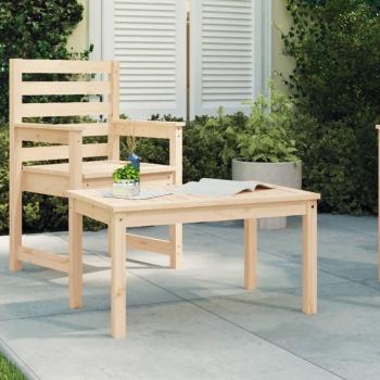 Mesa de jardín de madera maciza de pino 82,5x50,5x45 cm color marrón