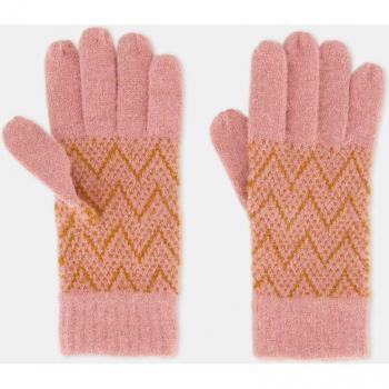 Guantes de punto rosa estampado Tintoretto