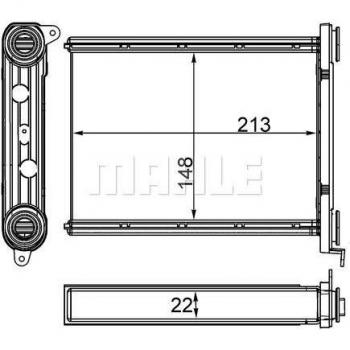 Radiador de calefacción MAHLE ORIGINAL AH 259 000S, tipo: radiador de calefacción, características: compatible con vehículos específicos, diseñado para proporcionar calor en el habitáculo del vehículo, fabricado por MAHLE, alta