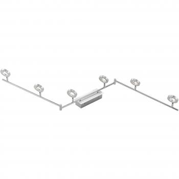 Foco de techo LED Sileda 6x6W en aluminio mate, IP44, 3000K