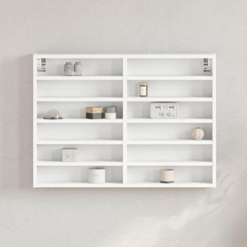 Gabinete vitrina de madera multicapa blanca 80x8,5x58 cm