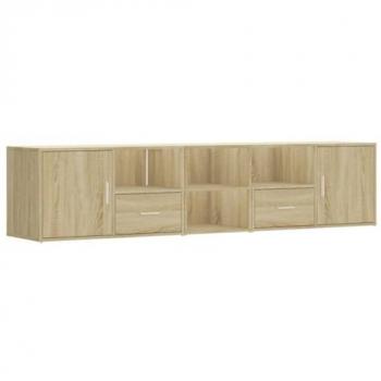 Mueble de esquina madera ingeniería roble Sonoma 200x40x45 cm Marrón