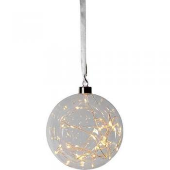 Bola Decorativa LED Glow de Vidrio Transparente Ø 15 cm con 40 LEDs