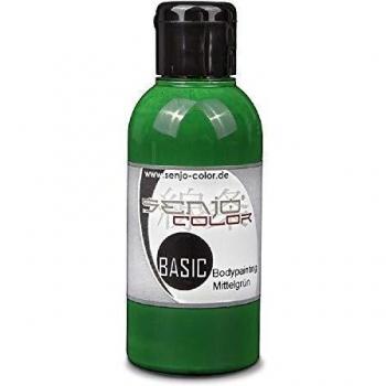 Senjo Color Basic Bodypainting I color de cara y cuerpo I cosméticos, dermatológicamente probado I carnaval, disfraces I 75 ml I verde