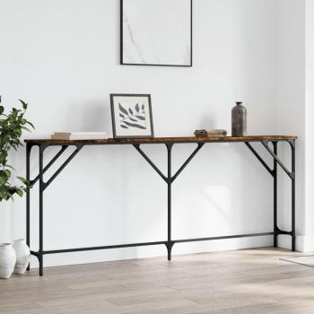 vidaXL Console Table - Smoked Oak, 180x23x75 cm, Engineered Wood