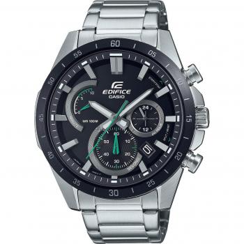 Reloj de pulsera CASIO Edifice EFR-573DB-1AVUEF con correa color negro y dial analógico, cronógrafo, resistente al agua hasta 100 metros, caja de acero inoxidable y cristal mineral